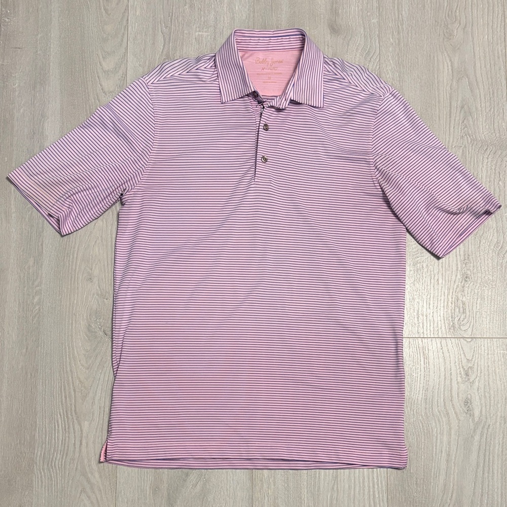 Men's Striped Pink Polo Shirt